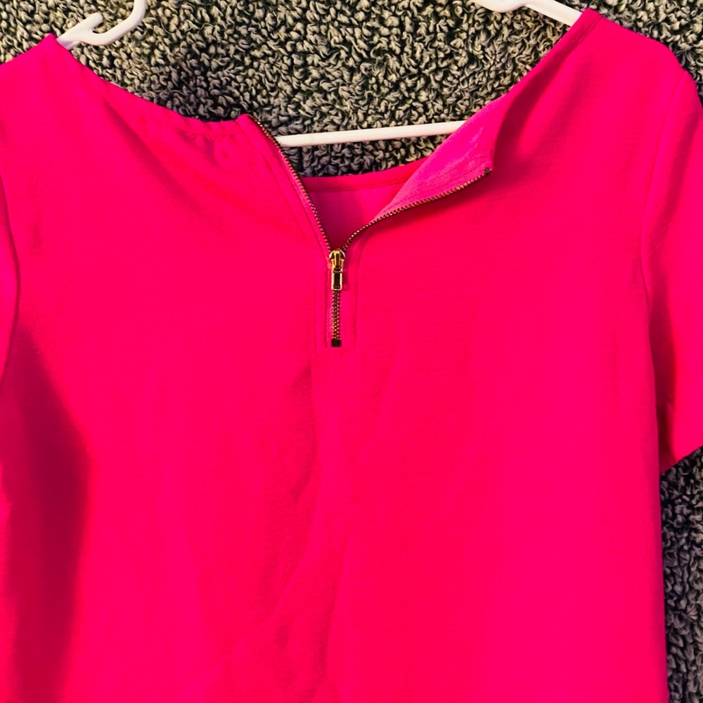Neon pink mini dress